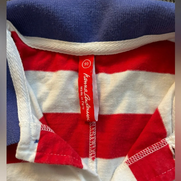 Hanna Andersson Stripped Polo Romper - Picture 3 of 5